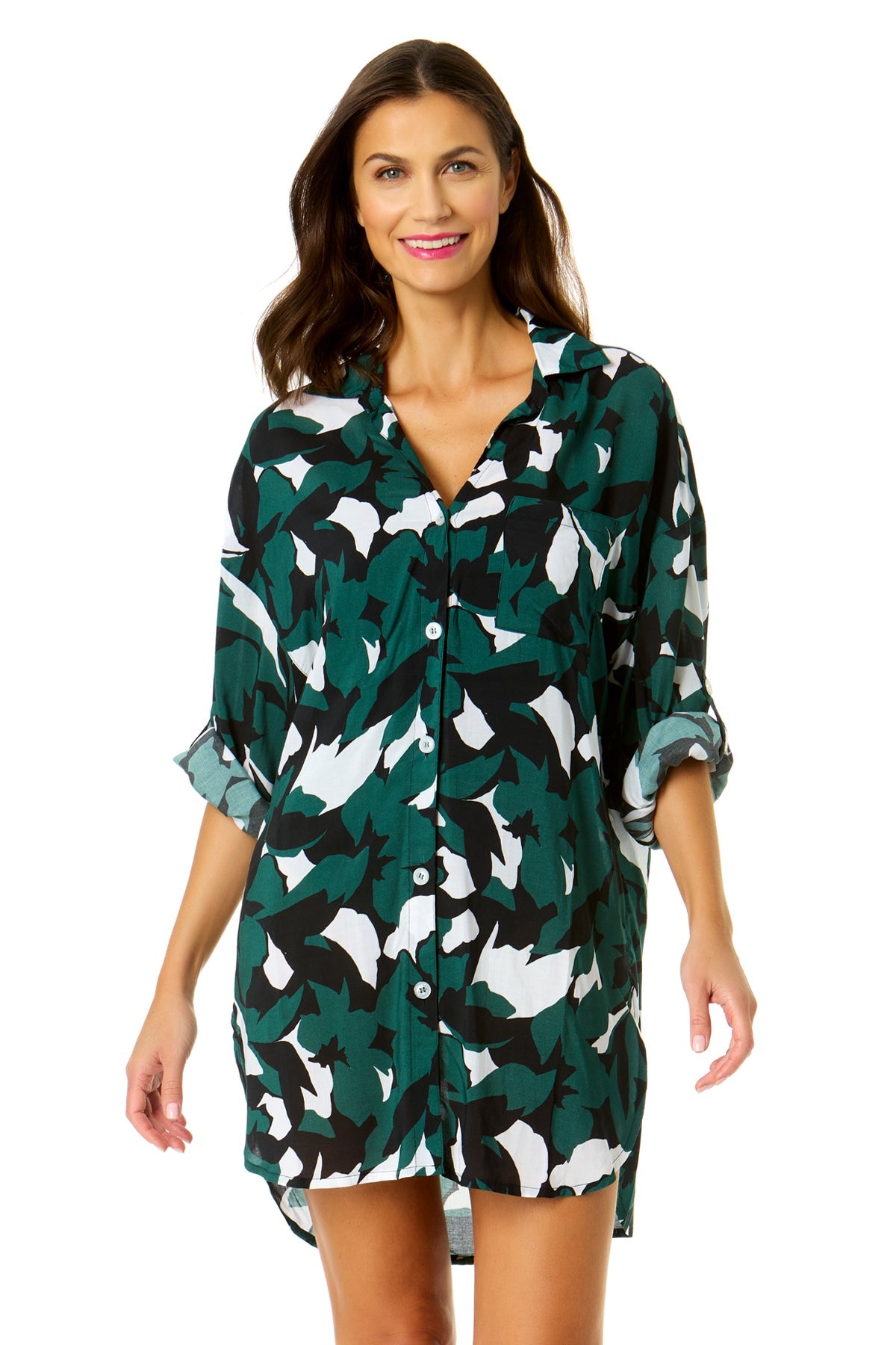 Women's Desert Bloom Button Down Shirt Swimsuit Cover Up