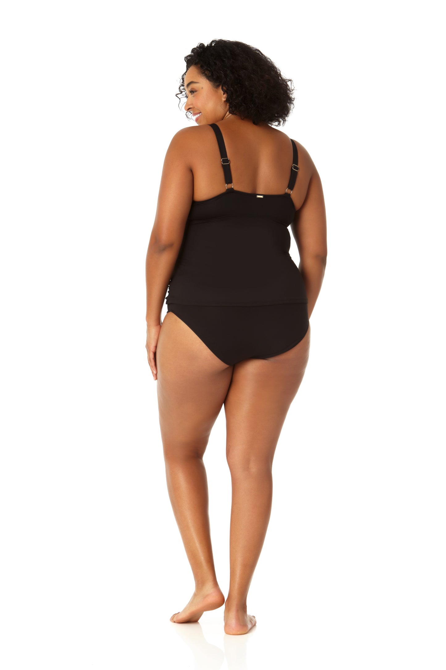 Women's Plus Size Live In Color Twist Front Underwire Tankini Swim Top