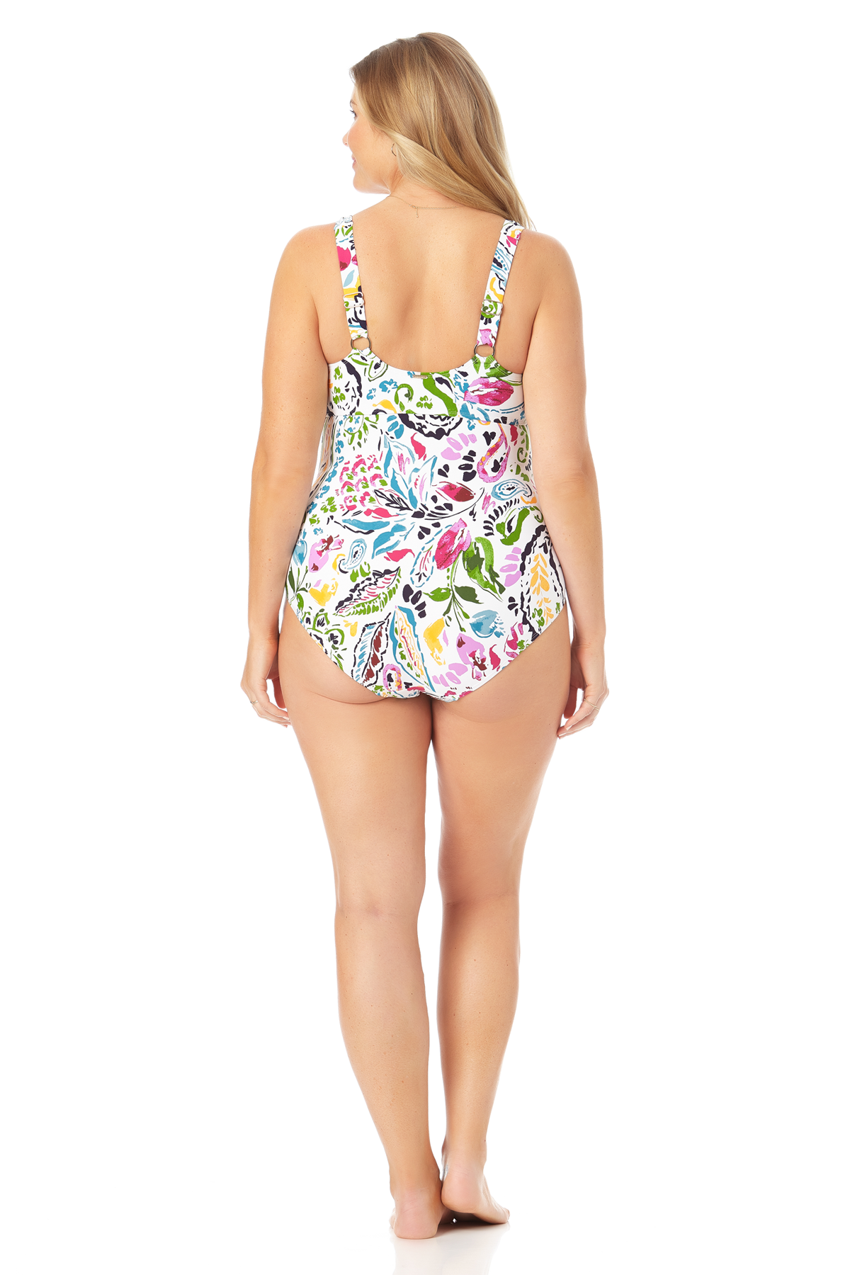Anne Cole Plus - Hidden Underwire Square Neck One Piece Swimsuit