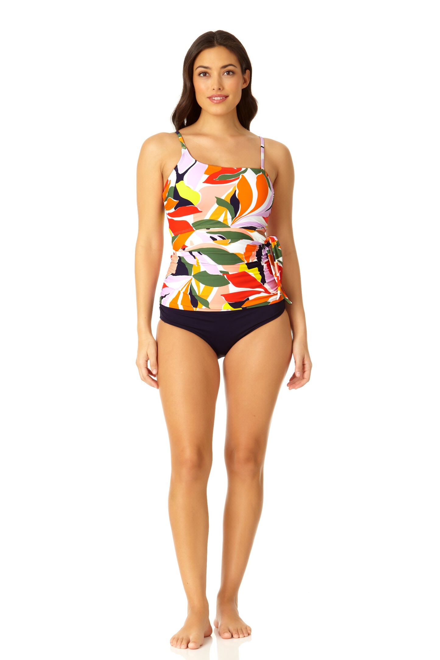 Anne Cole - Women's Asymmetrical Side Tie Tankini Swim Top