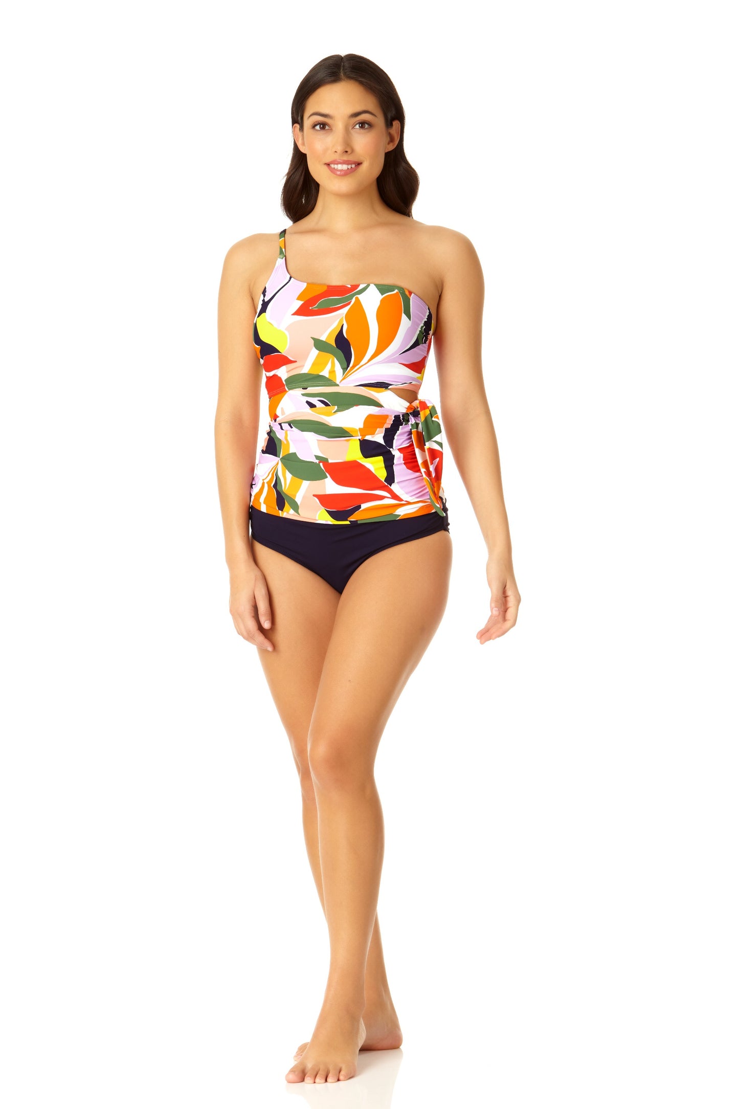Anne Cole - Women's Asymmetrical Side Tie Tankini Swim Top