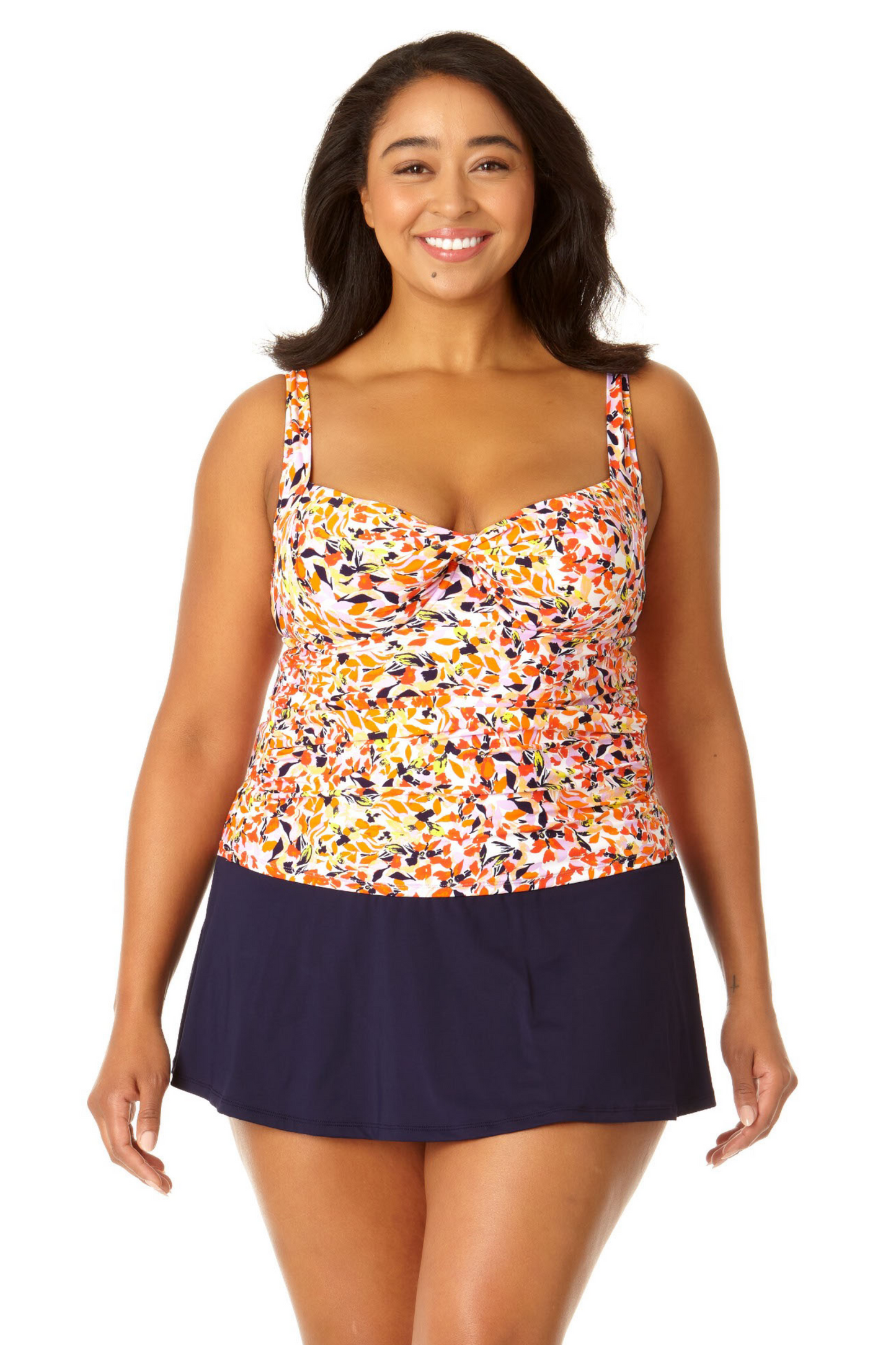 Anne Cole Plus - Women's Retro Twist Front Underwire Tankini Swim Top