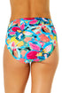 Women's Amalfi Floral Fold Over High Waist Shirred Bikini Swim Bottoms