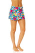 Women's Amalfi Floral Drape Front Mid Rise Swim Skirt Bottom