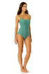 Women's Green Gingham Classic Lingerie Maillot One Piece Swimsuit
