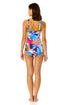 Women's Tropic Stamp Rectangle Strap One Piece Swimsuit
