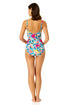 Women's Amalfi Floral Shirred Front V Neck One Piece Swimsuit