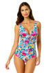 Women's Amalfi Floral Soft Band Shirred One Piece Swimsuit