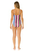 Women's Easy Breezy Stripe Shirred Lingerie Maillot One Piece Swimsuit