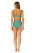 Women's Green Gingham Retro Underwire Bikini Swim Top