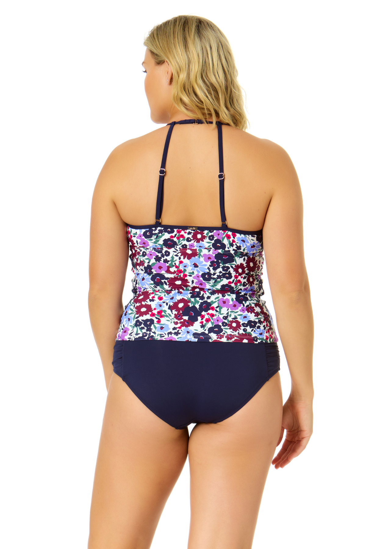 Women's Meadow Bouquet Cut-Out Boat Neck Tankini Swim Top
