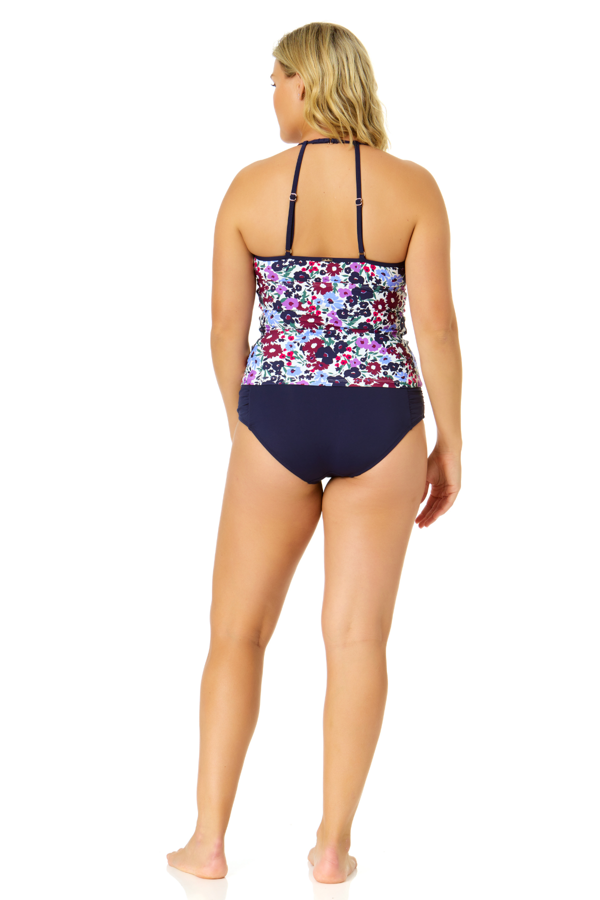 Women's Meadow Bouquet Cut-Out Boat Neck Tankini Swim Top