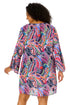 Women's Plus Size Paisley Parade Bell Sleeve Tunic Swimsuit Cover Up