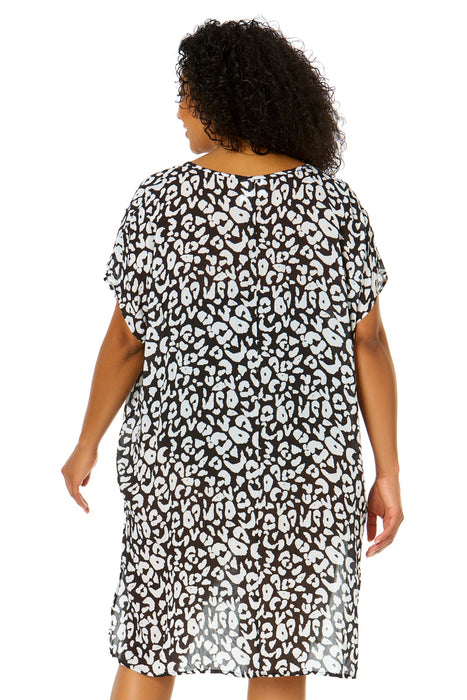 Women's Plus Size Wild Cat Easy Tunic Swimsuit Cover Up