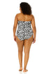 Women's Plus Size Wild Cat Twist Front Shirred One Piece Swimsuit