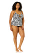 Women's Plus Size Wild Cat Ring Easy Tankini Swim Top