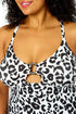 Women's Plus Size Wild Cat Ring Easy Tankini Swim Top