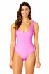 Women's Solid Lace Up Compression One Piece Swimsuit