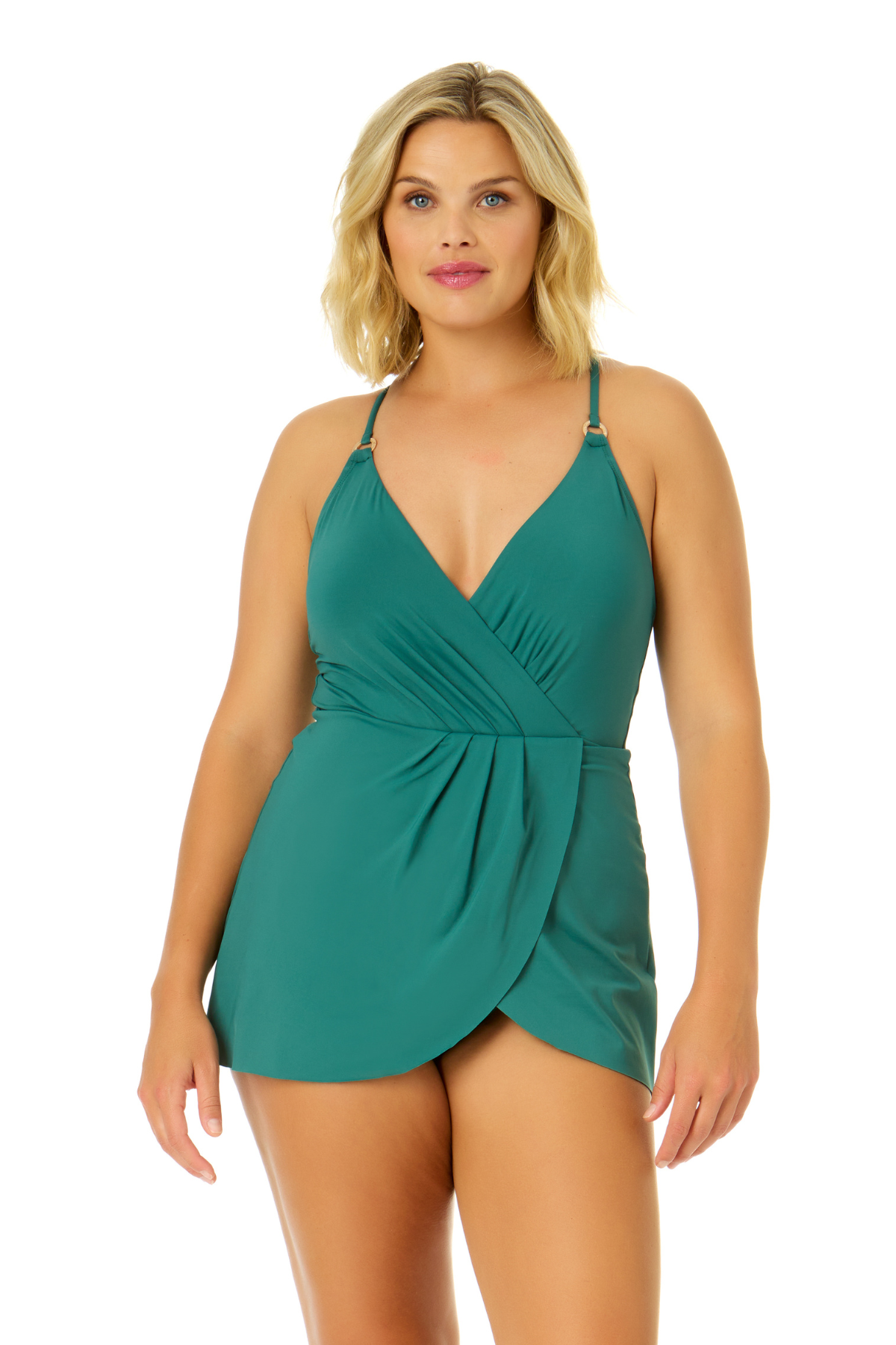 Women's Live In Color Swim Dress With Skirted Bottom