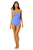 Women's Live In Color Twist Front Shirred One Piece Swimsuit