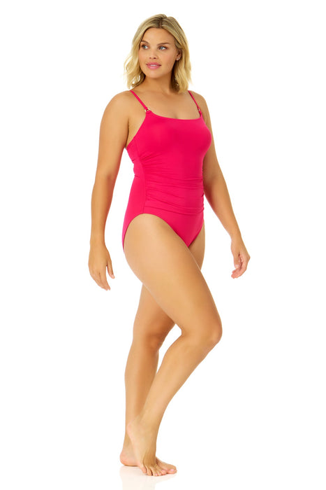 Women's Live In Color Shirred Lingerie Maillot One Piece