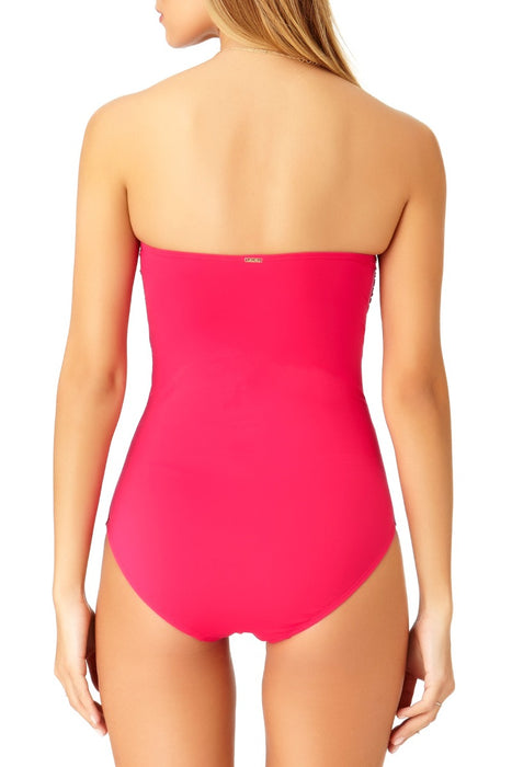 Anne Cole - Shirred Bandeau One Piece Swimsuit