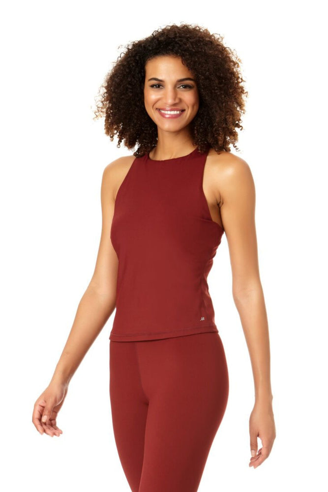 Anne Cole Active - Women's High Neck Racer Back Tank Top