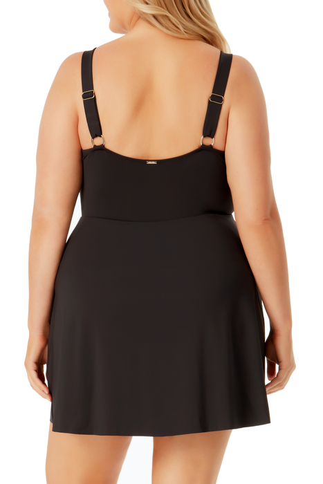 Anne Cole Plus - Swim Dress With Skirted Bottom