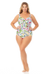 Anne Cole Plus - Twist Front Shirred One Piece Swimsuit