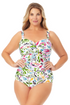 Anne Cole Plus - Twist Front Shirred One Piece Swimsuit