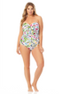 Anne Cole Plus - Twist Front Shirred One Piece Swimsuit