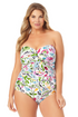 Anne Cole Plus - Twist Front Shirred One Piece Swimsuit