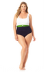 Anne Cole Plus - Belted Scoop Neck One Piece Swimsuit