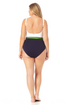 Anne Cole Plus - Belted Scoop Neck One Piece Swimsuit