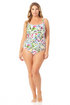 Anne Cole Plus - Hidden Underwire Square Neck One Piece Swimsuit