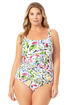 Anne Cole Plus - Hidden Underwire Square Neck One Piece Swimsuit