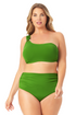 Anne Cole Plus - Assymetrical Bandeau Bikini Swim Top