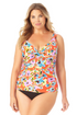 Anne Cole Plus - Twist Front Underwire Tankini Swim Top