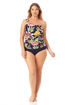Anne Cole Plus - Assymetrical Ring Bandeau Tankini Swim Top