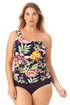 Anne Cole Plus - Assymetrical Ring Bandeau Tankini Swim Top