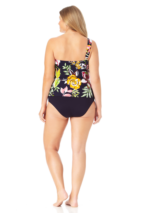Anne Cole Plus - Assymetrical Ring Bandeau Tankini Swim Top
