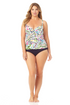Anne Cole Plus - Retro Twist Front Underwire Tankini Swim Top