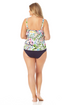 Anne Cole Plus - Retro Twist Front Underwire Tankini Swim Top