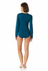 Anne Cole - Women's Long Sleeve Front Zip Rash Guard Swimsuit