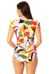 Anne Cole - Women's Flutter Sleeve Zip Up Rash Guard One Piece Swimsuit