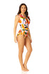 Anne Cole - Women's Flutter Sleeve Zip Up Rash Guard One Piece Swimsuit