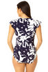 Anne Cole - Women's Flutter Sleeve Zip Up Rash Guard One Piece Swimsuit