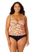 Anne Cole Plus - Women's Retro Twist Front Underwire Tankini Swim Top