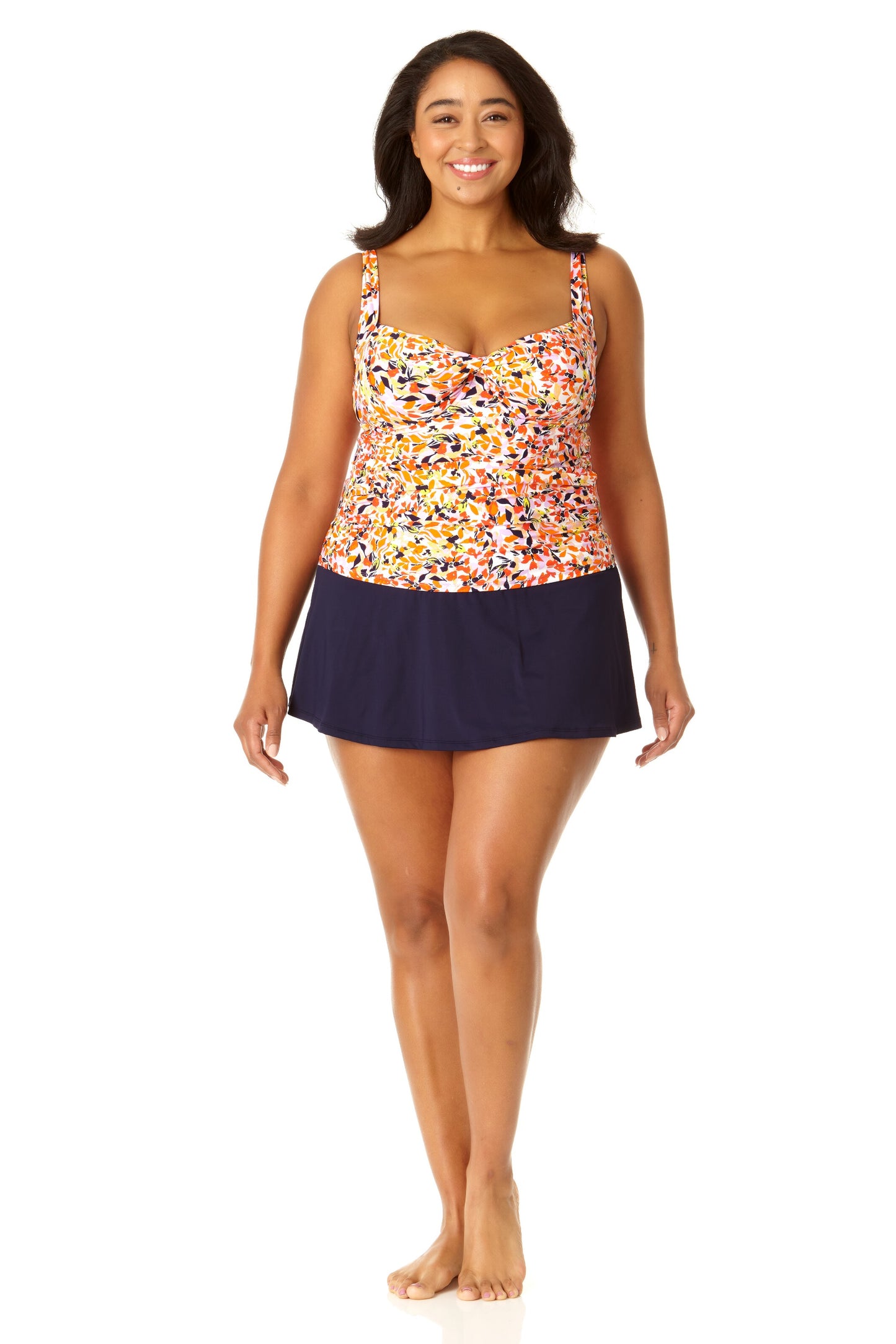 Anne Cole Plus - Women's Retro Twist Front Underwire Tankini Swim Top