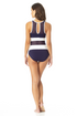 Anne Cole - High Neck Mesh One Piece Swimsuit